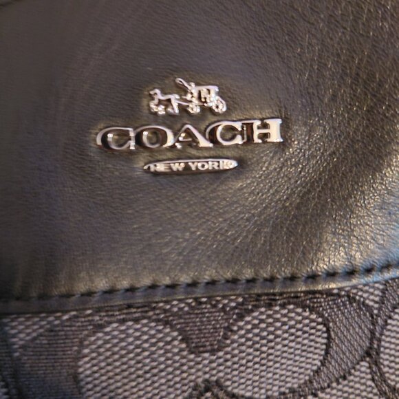 Coach Lexy signature gray jacquard and black leather - Picture 2 of 7